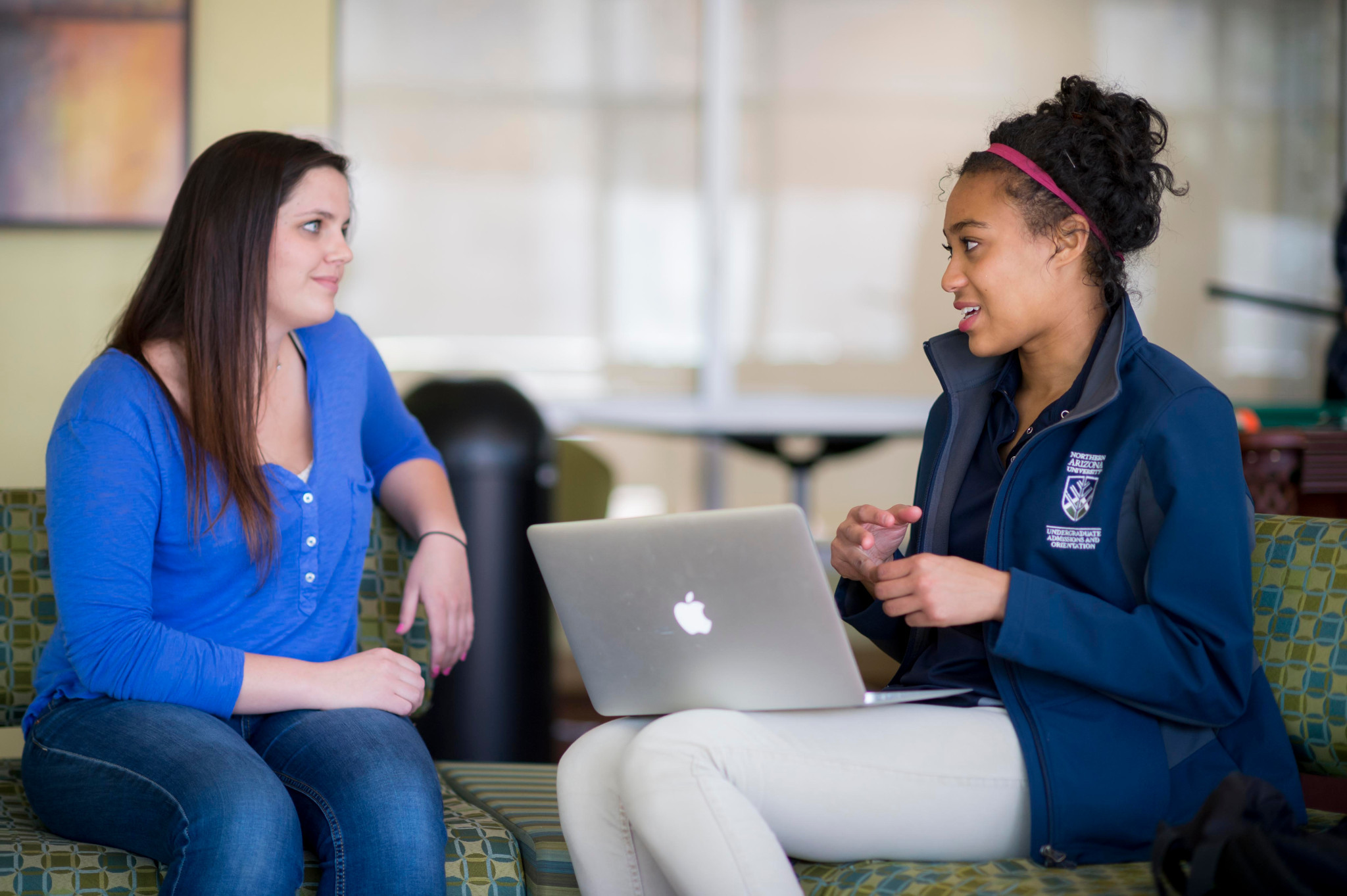 Students meeting in the Calderon common room.