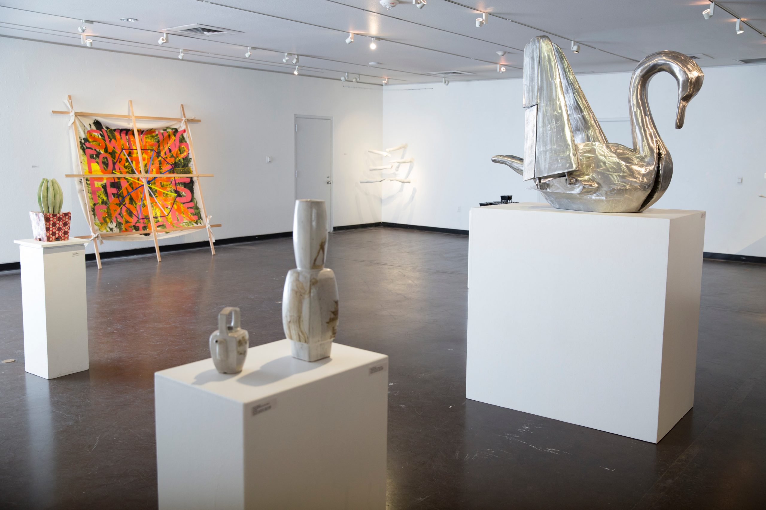 NAU faculty artwork on display.