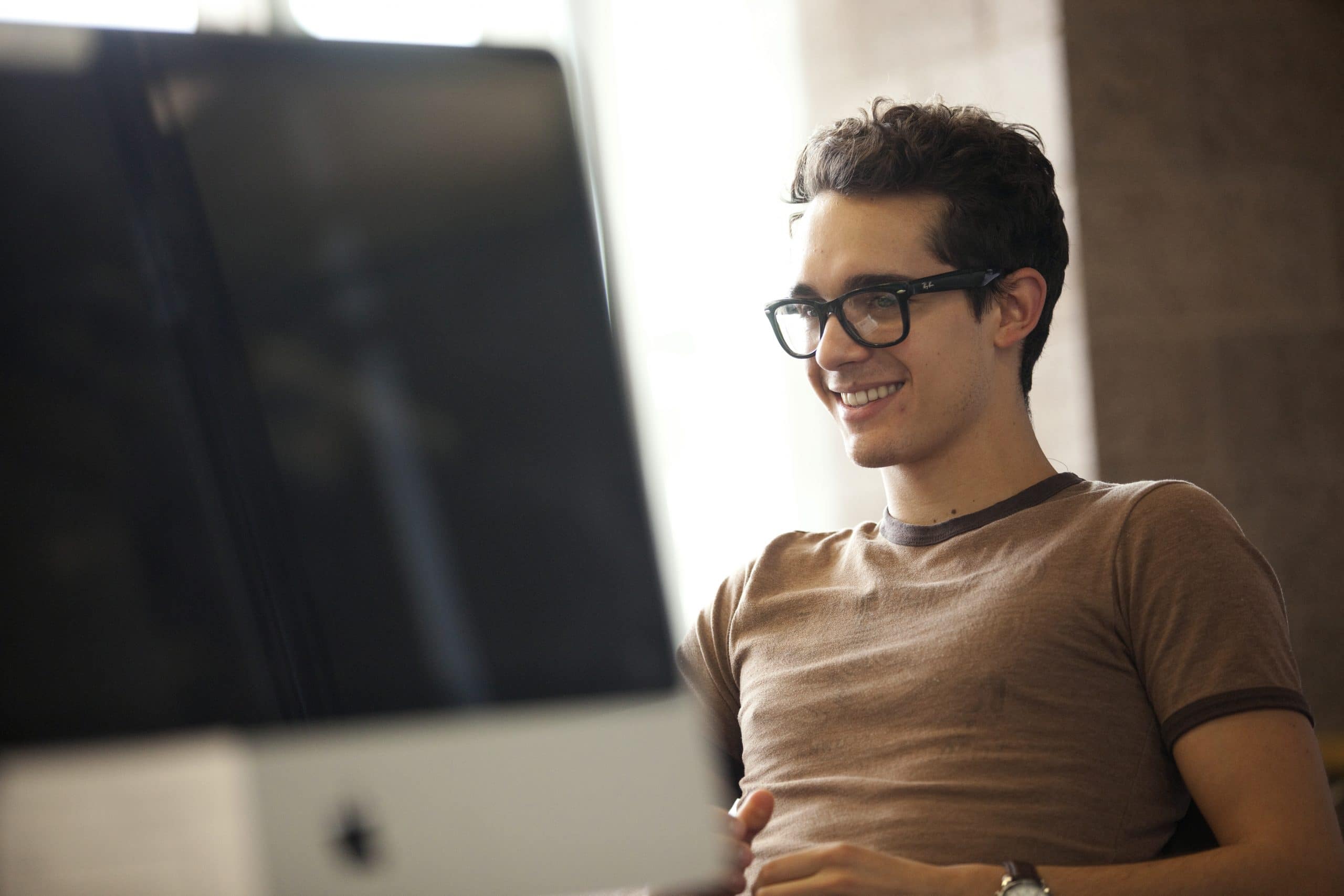 A student smiling.