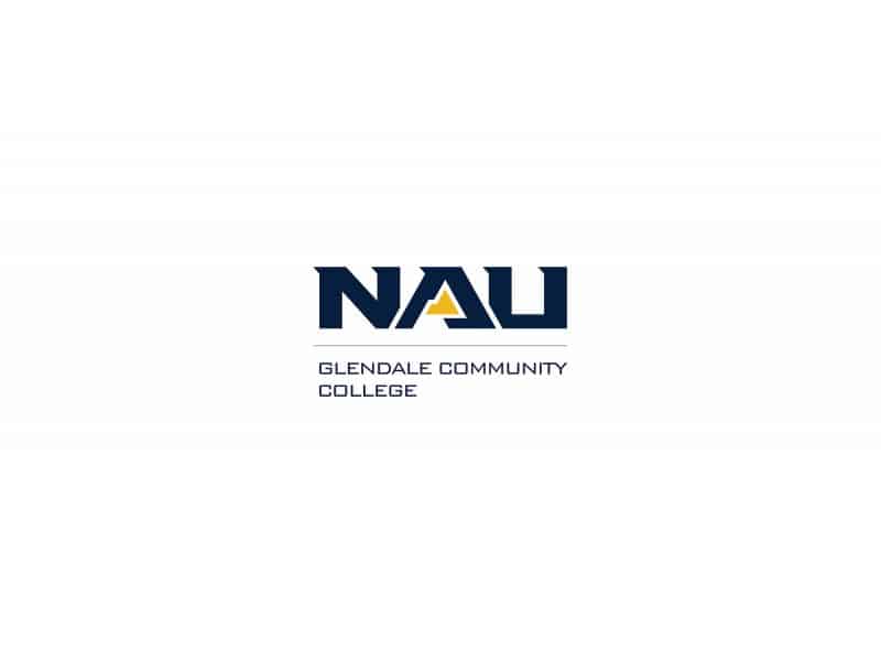 N A U Glendale Community College logo.