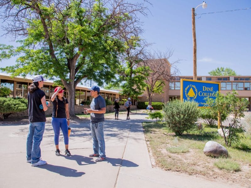 Students interact with each other at NAU Dine College