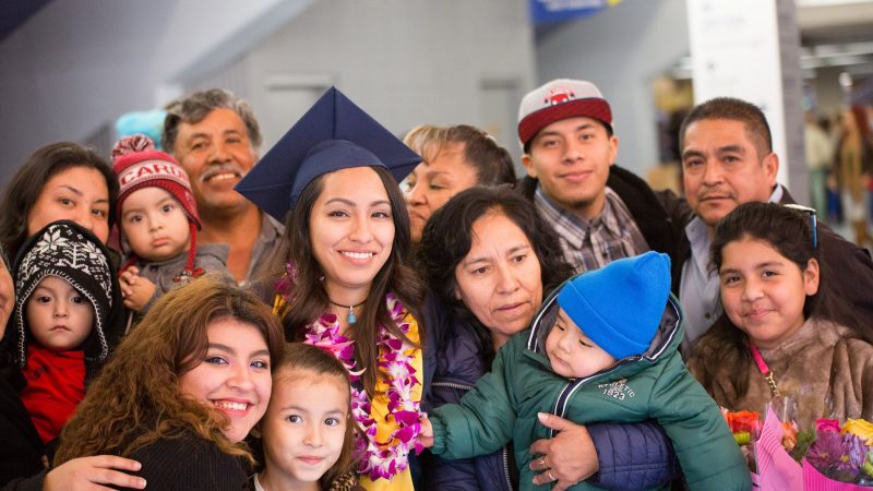 Family posing at commencement.