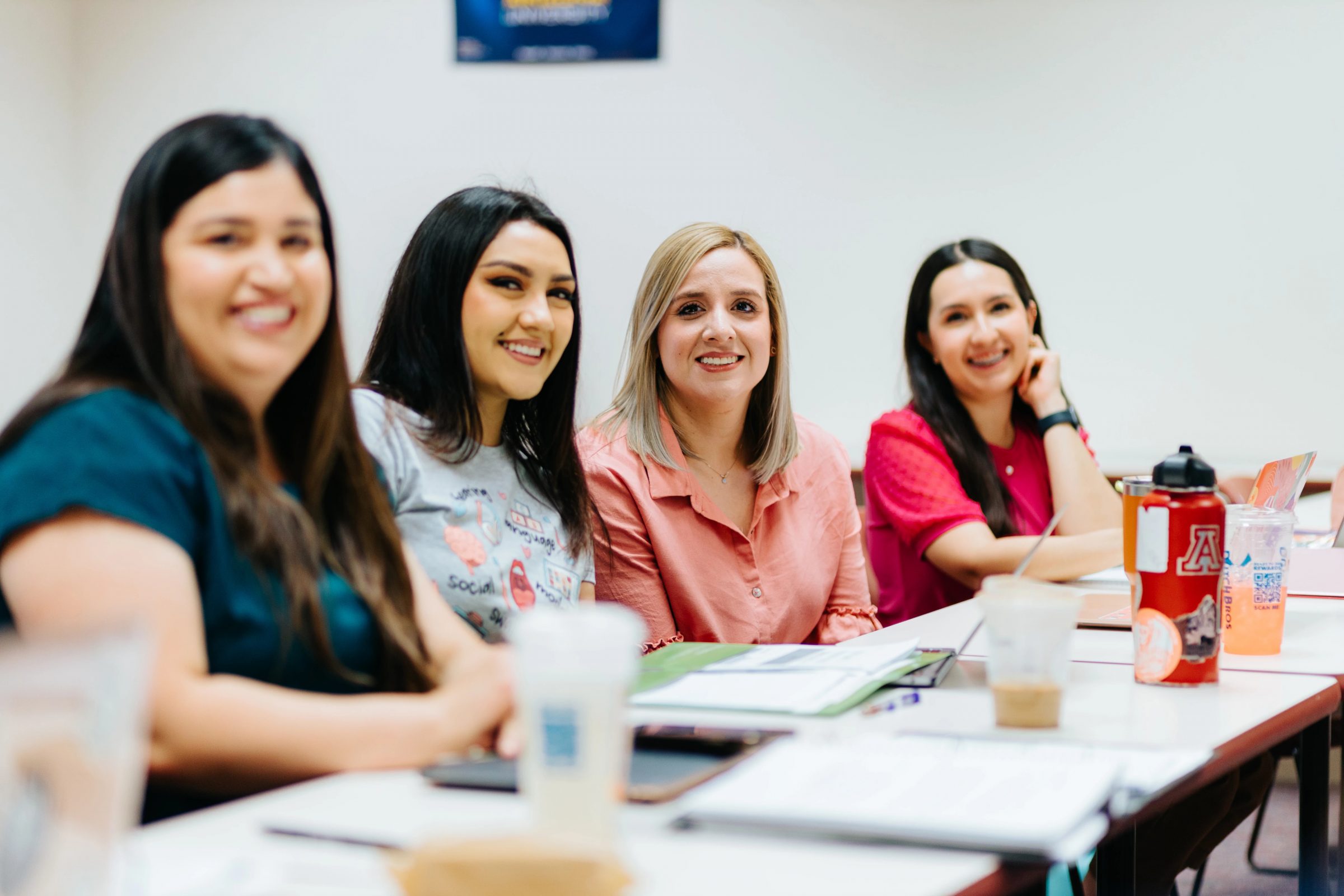 Students work in an N A U classroom.