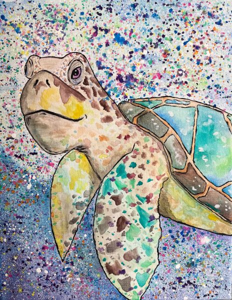 Painting of a sea turtle.