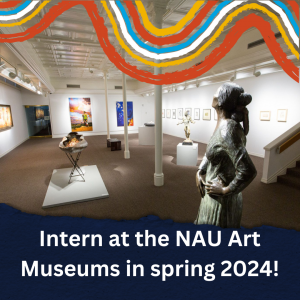 Image shows the inside of an art gallery. The text repeats the long description
