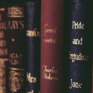 images of books on a shelf