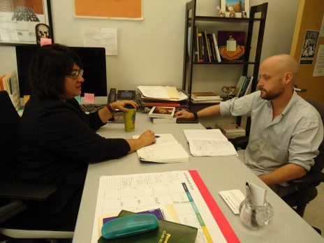 Dr. Kellner with a student