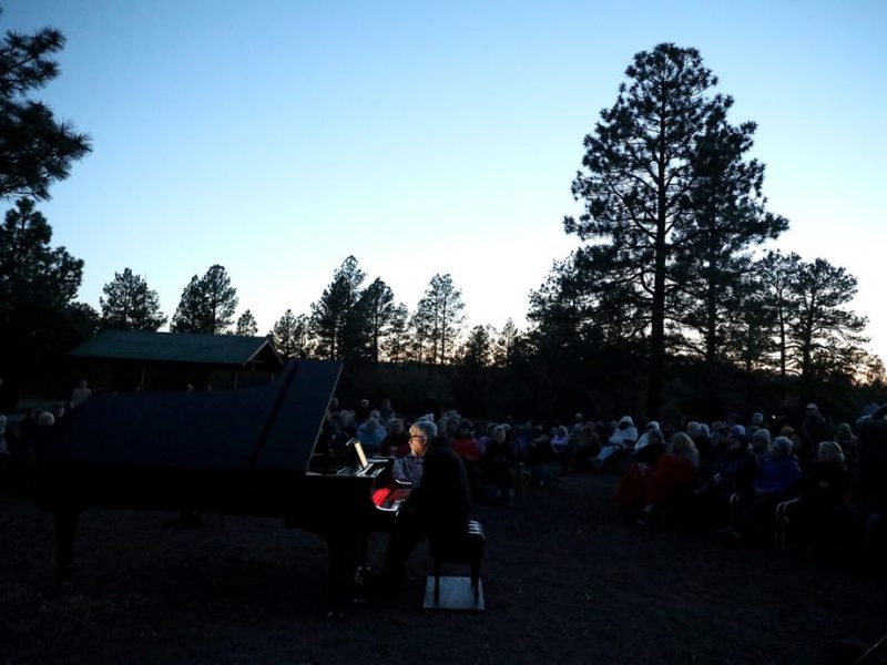 David Koerner play at Sunset Moon concert.