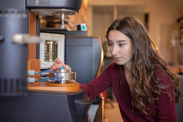 Josette Vigil working in the BDL lab
