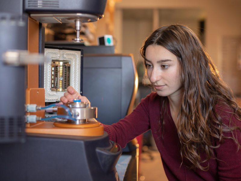 Josette Vigil working in the BDL lab