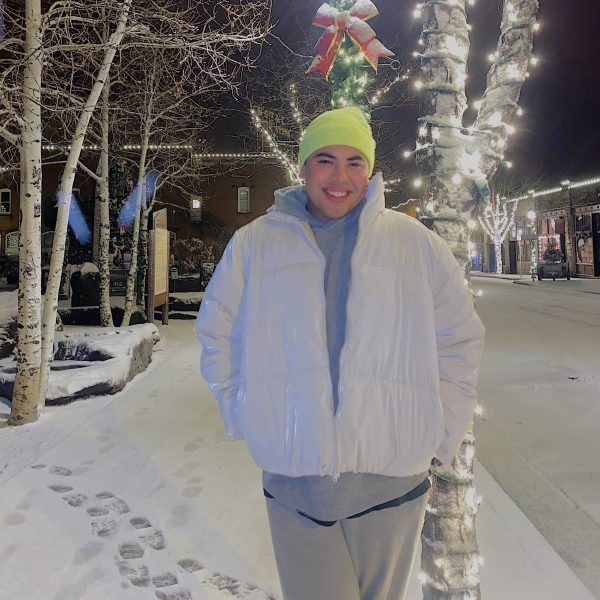 Jose Carosilva posing on a snowy street.
