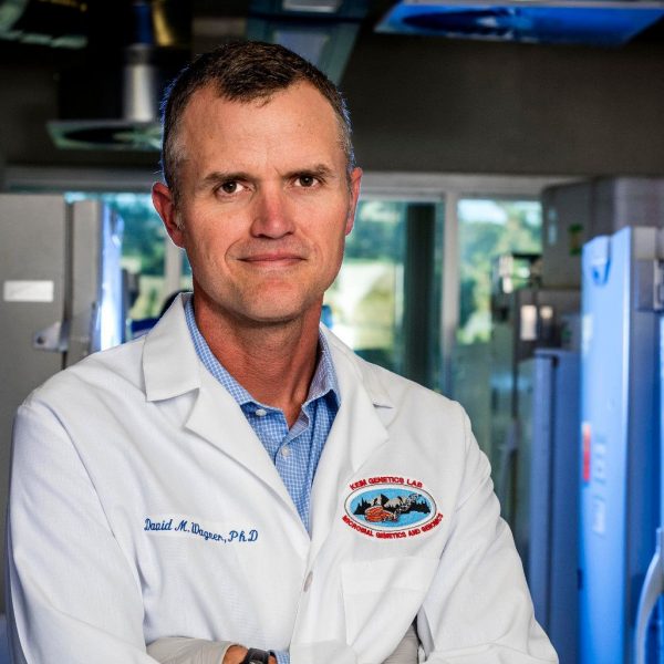 Pathogen and Microbiome Institute Acting Director Dave Wagner standing in the lab.