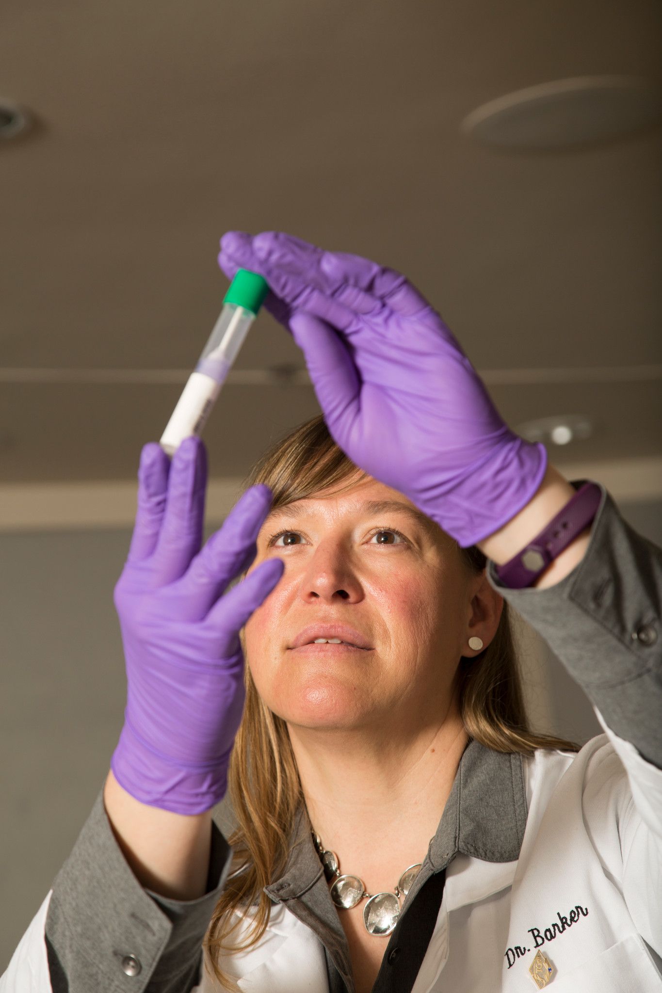 Bridget Barker in the lab.