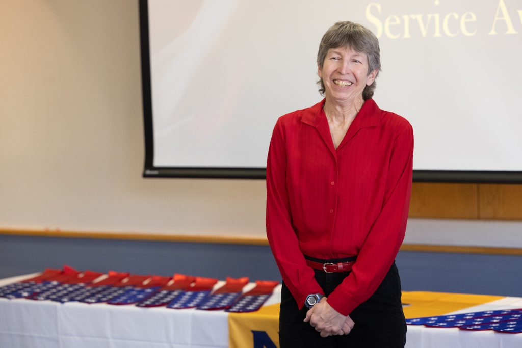 Rebecca Seeger at the Veterans Convocation.