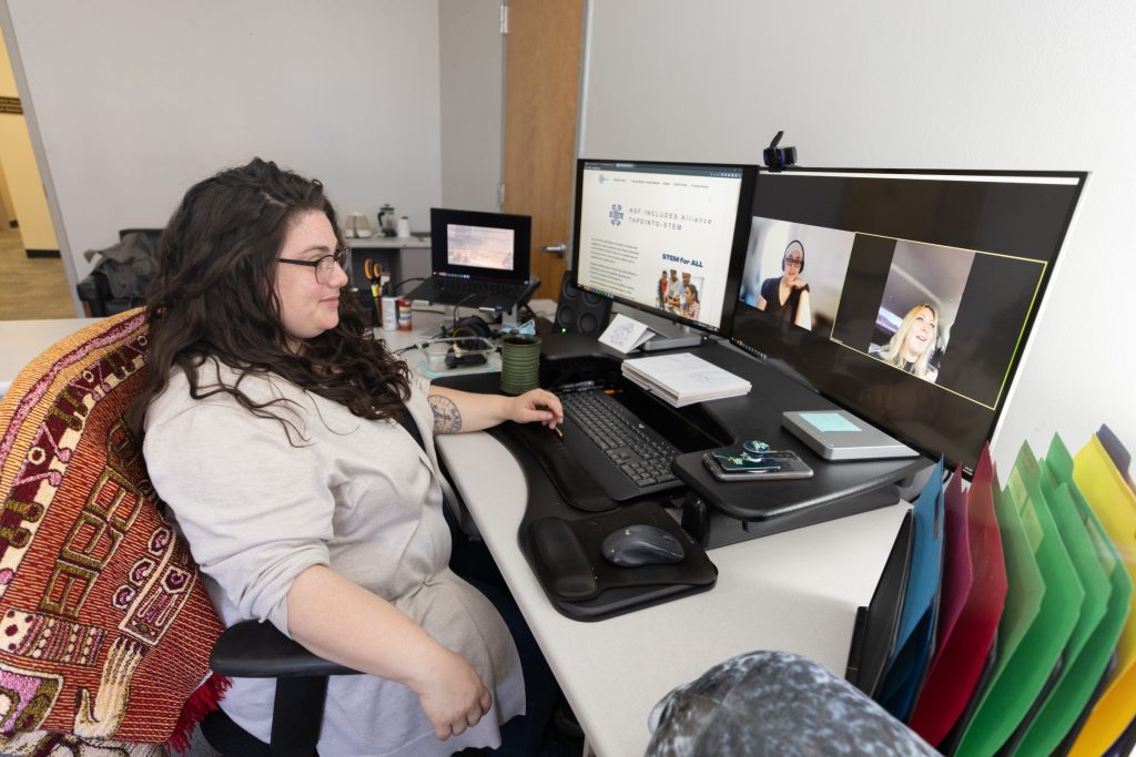 Student with disabilities mentoring session over zoom.