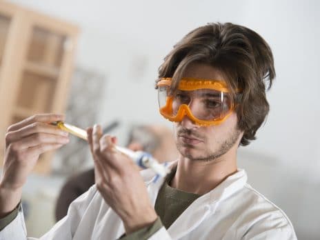 Student working in the lab