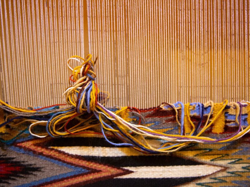 Rug weaving loom in the Center for Native American and Indigenous Futures (CNAIF).