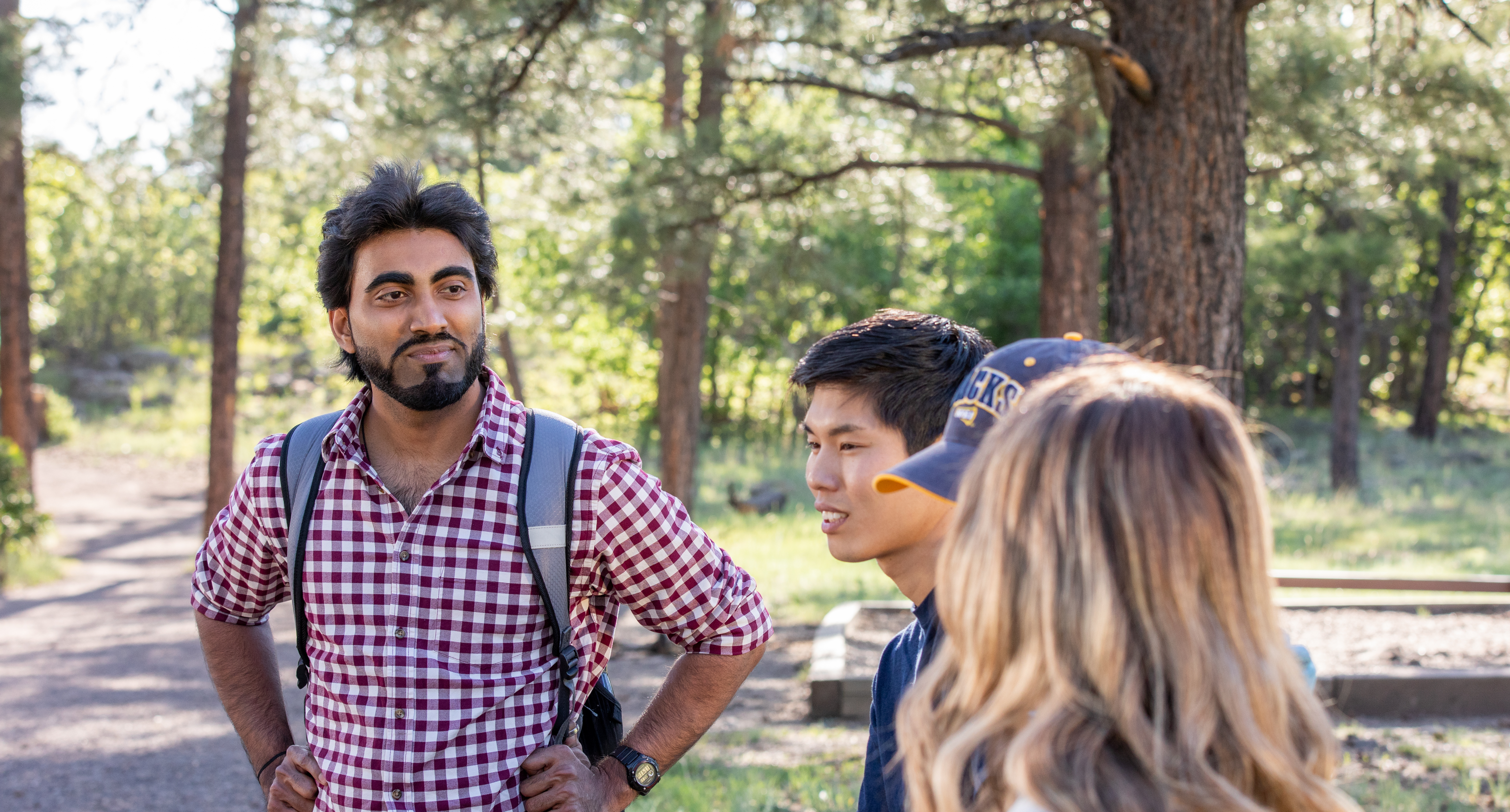 N A U students take a hike in Buffalo Park.
