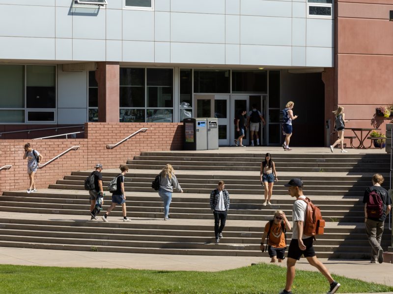 N A U students going to and from class on south campus.