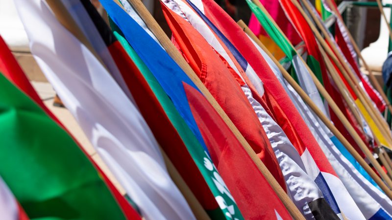 International flags.