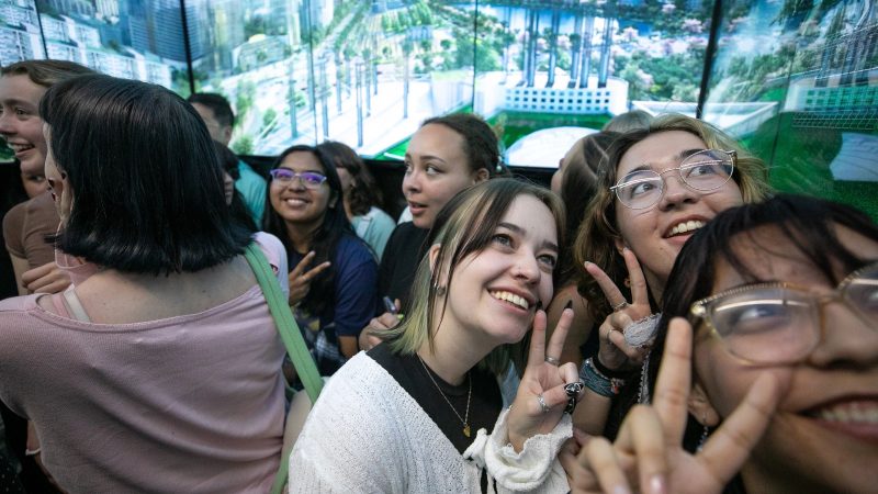 students on study trip to South Korea with the Interior Design program