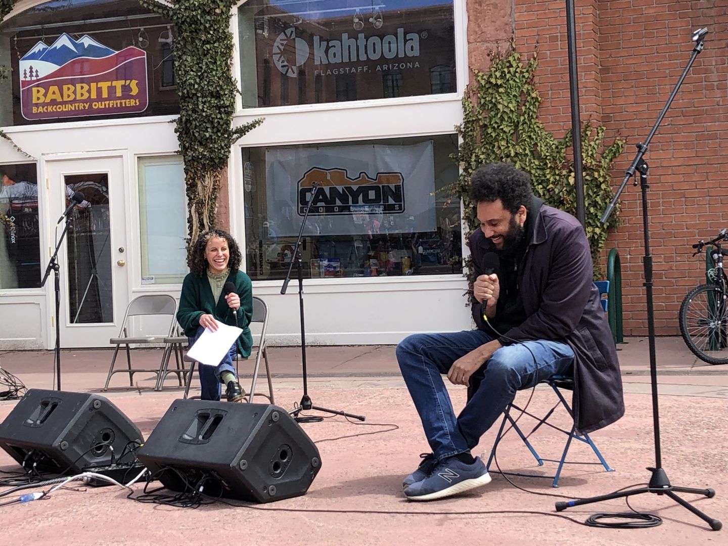 Merryman and firend particpate in northern Arizona Book Festival, reading in heritage Square