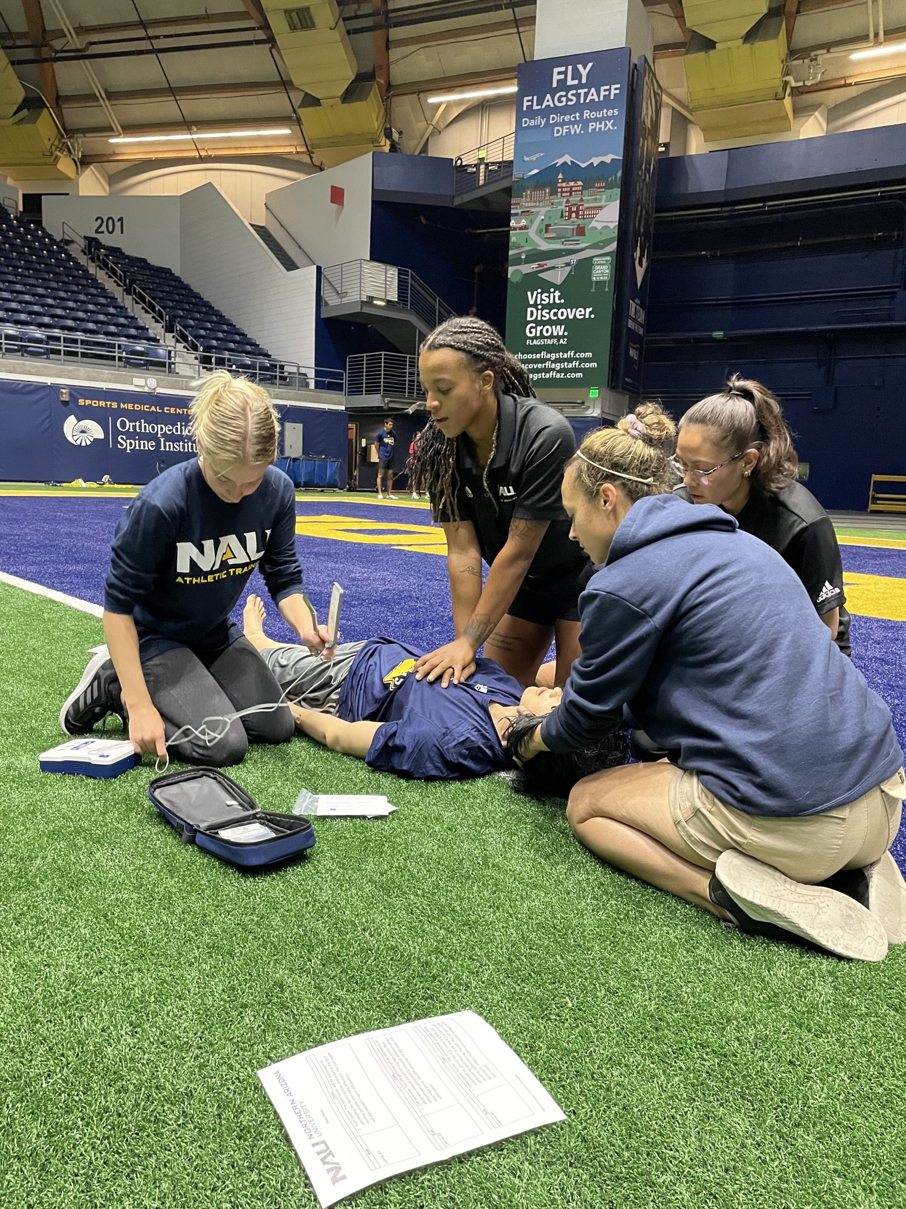 Students practice CPR at Northern Arizona University