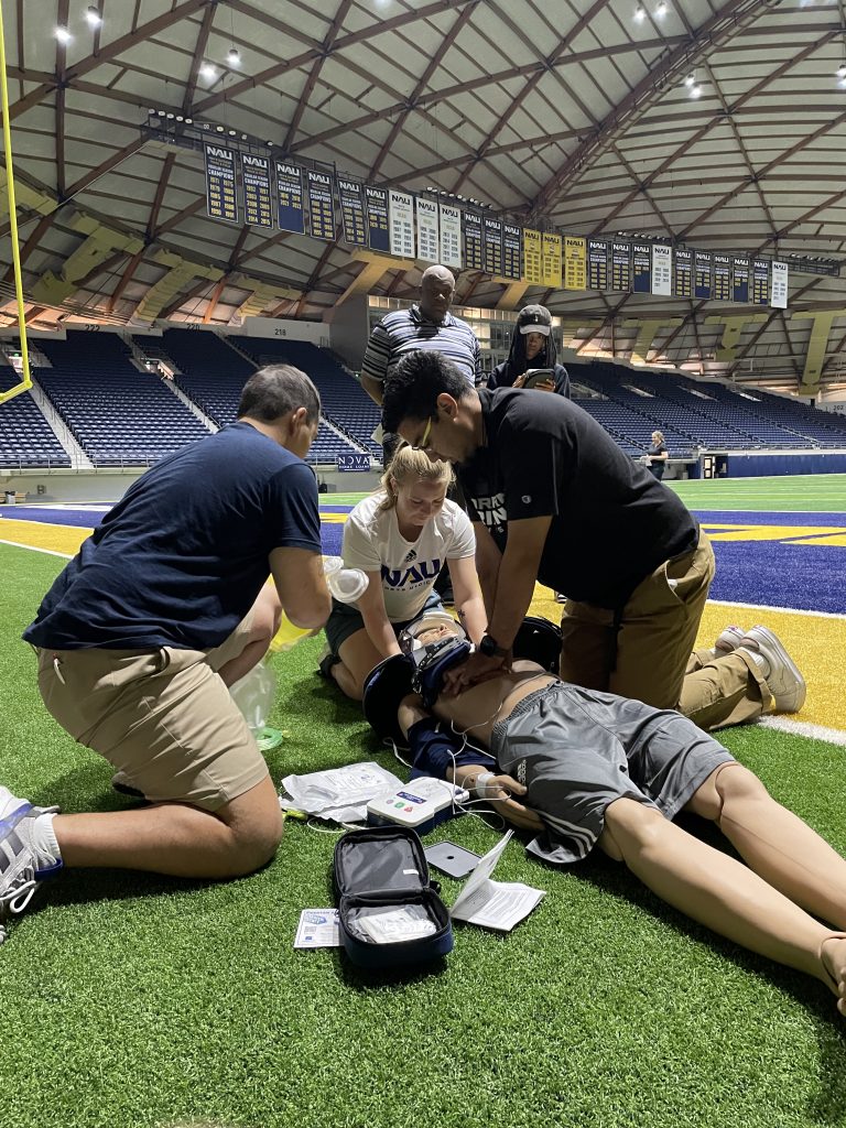 A CPR demonstration at Northern Arizona University