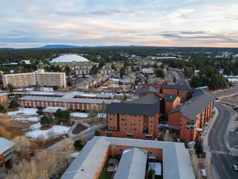 An aerial view of NAU's Flagstaff Mountain Campus.