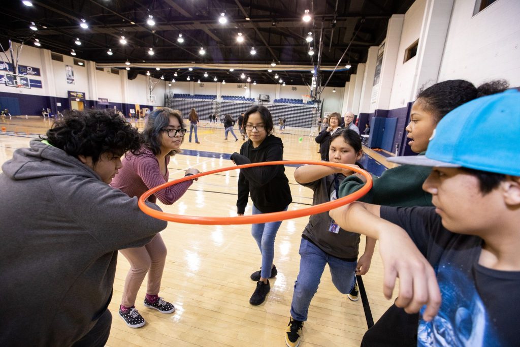 Students play in N A U's pathway to Arizona Physical Education Teaching Certification.