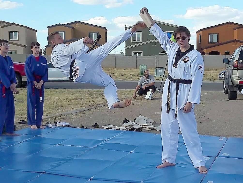 Kenneth Silverwind doing karate.