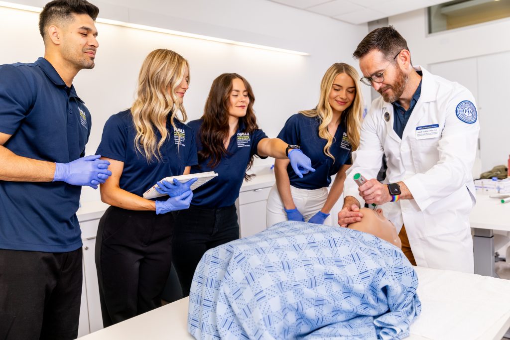 Northern Arizona University's Physician Assistant Department Chair Jason Gubler demonstrating to students.