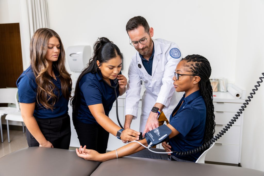 Northern Arizona University's Physician Assistant Department Chair Jason Gubler instructing students.