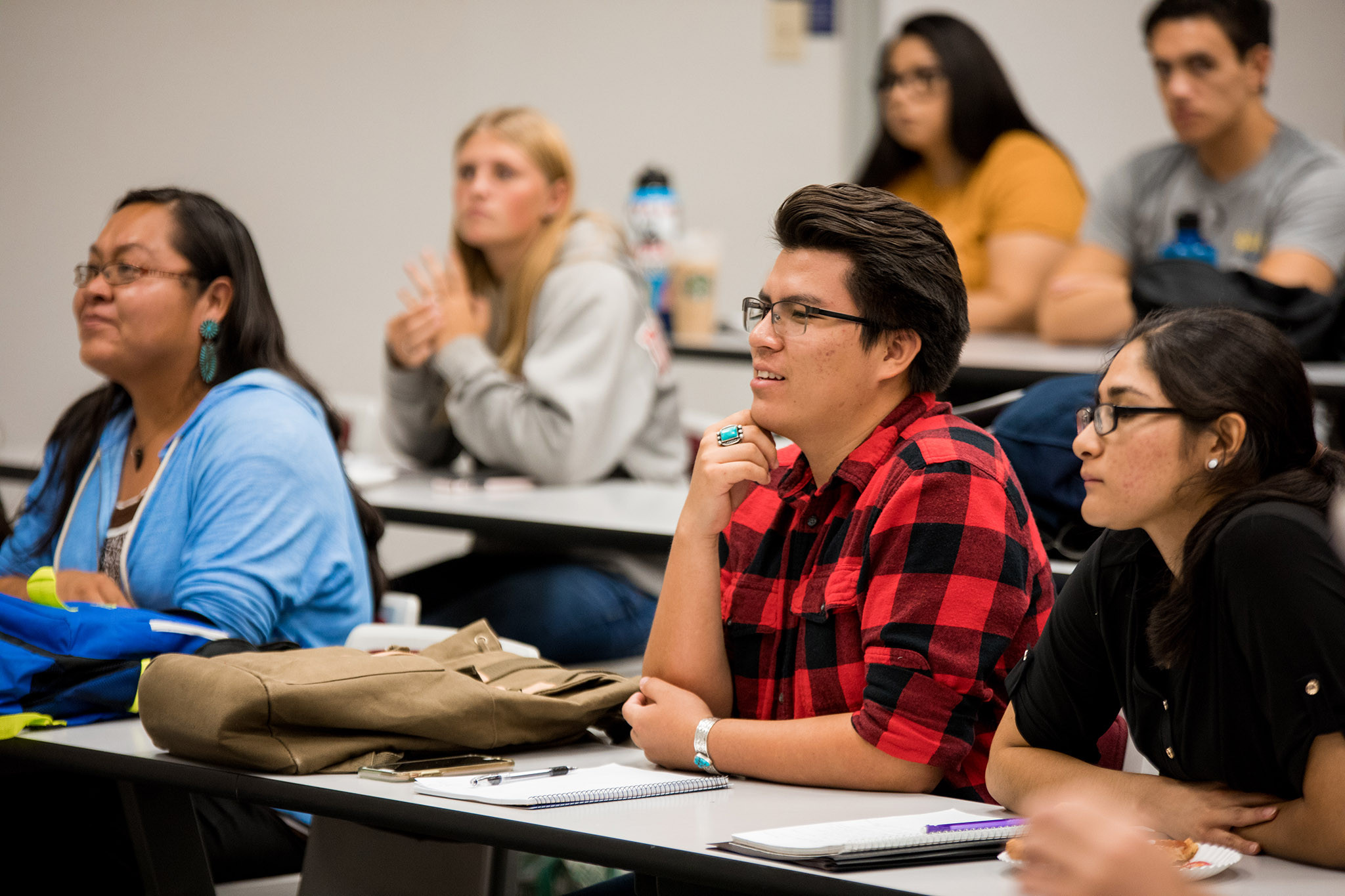 N A U students paying attention in classroom.