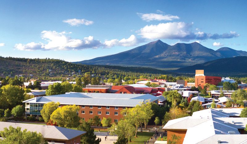 Aerial view of the N A U campus.