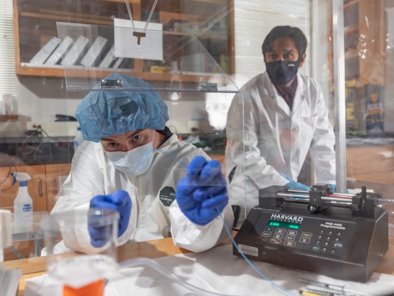 Person working in a lab.