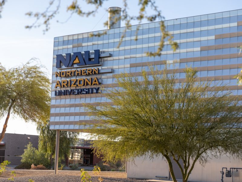A photo of the words N A U at the yuma campus.
