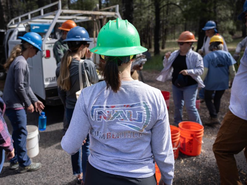 N A U Lumberjack volunteers.
