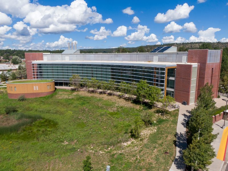 An aerial image of the Applied Research and Development building