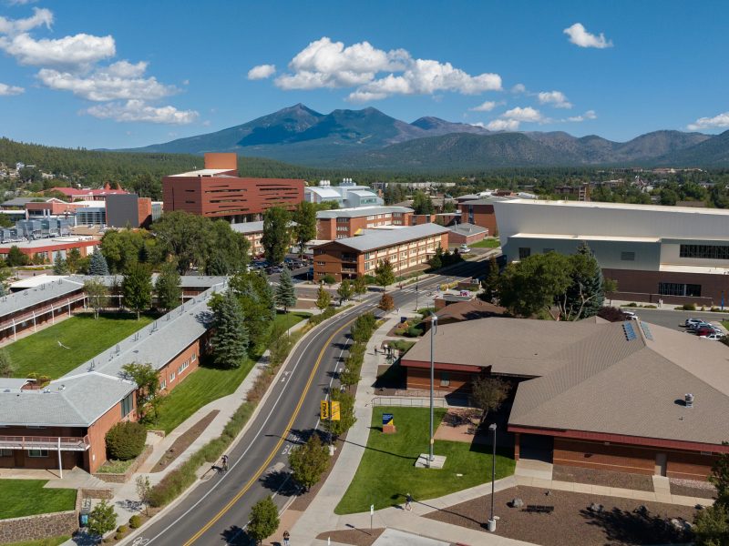 Northern Arizona University campus drove overview.