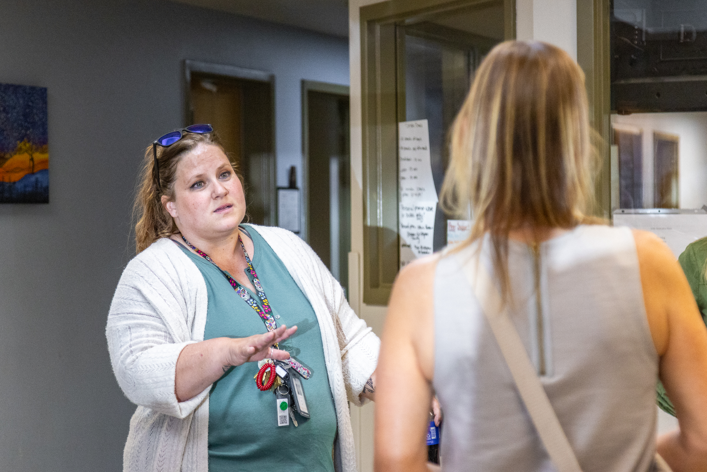 Medical professional talking to a patient.
