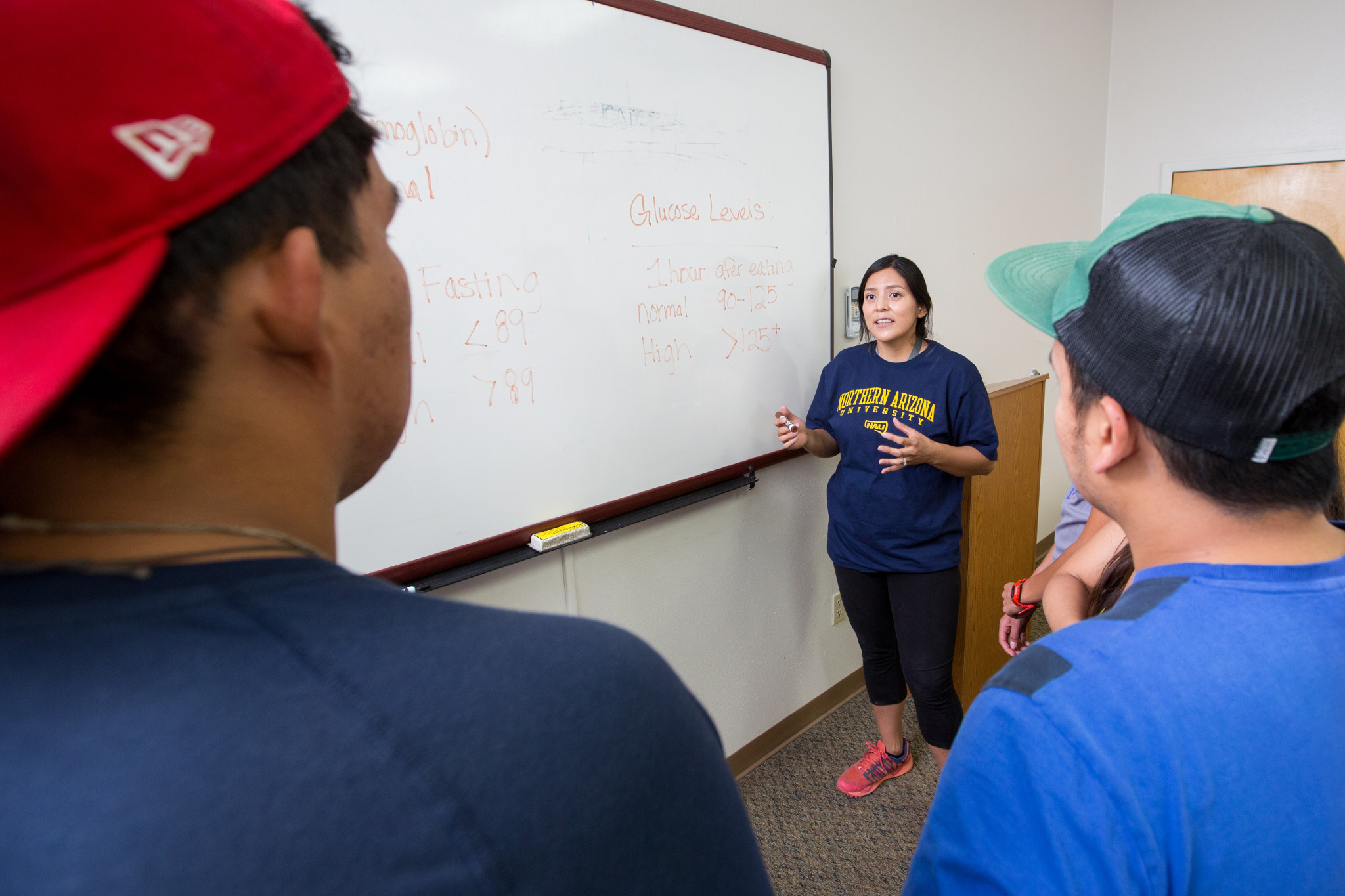 Researcher teaching high school students about NARCH.