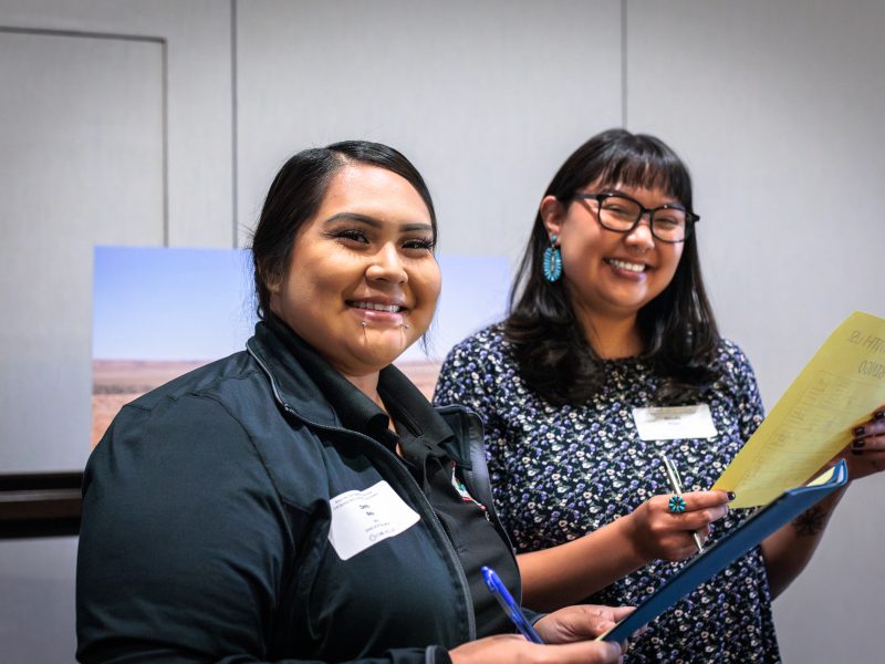 Chassity Begay of CHER networking with CHR leadership.