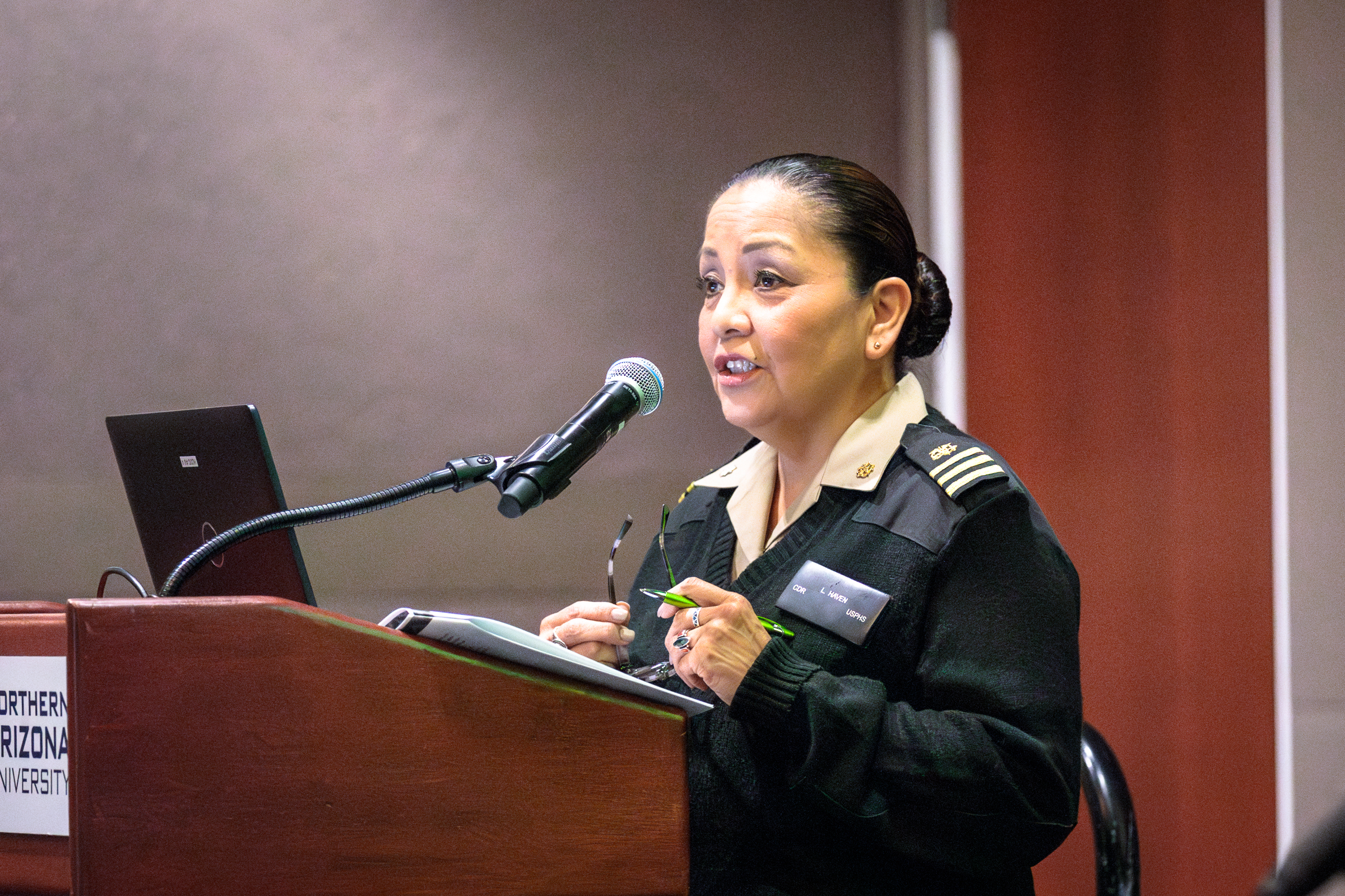 Commander Loretta Haven linking the IHS CHR National Plan to goals of the conference.