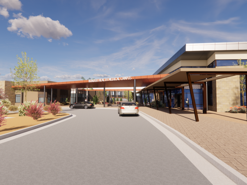 A digital rendering of the planned San Luis hospital.
