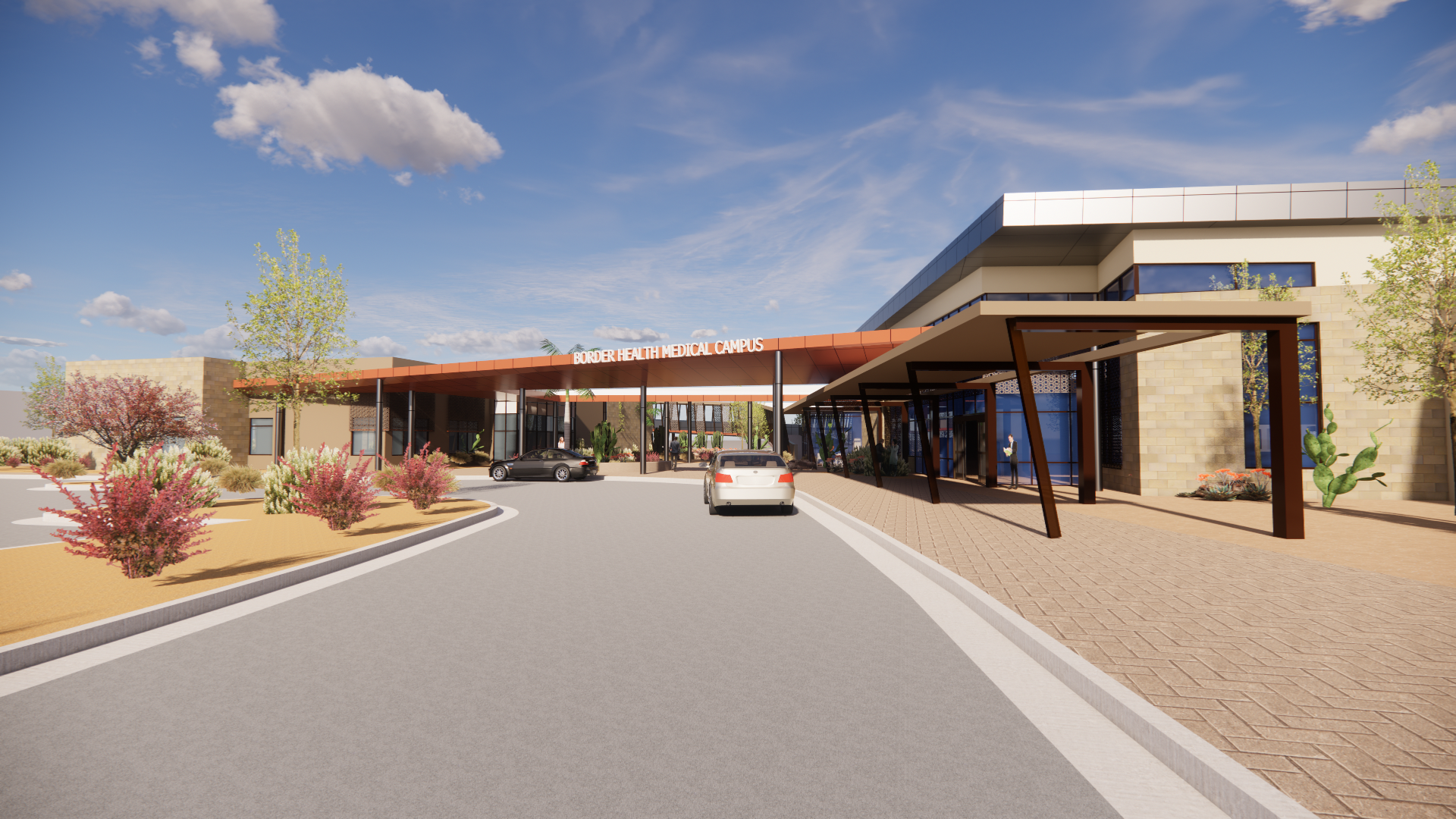 A digital rendering of the planned San Luis hospital.