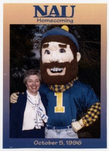 Clara Lovett with Louie at Northern Arizona University in 1996.