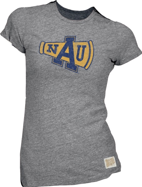 "The Megaphone" a N A U symbol from the 1960s featured on a shirt from the La Cuesta Collection by College Vault.