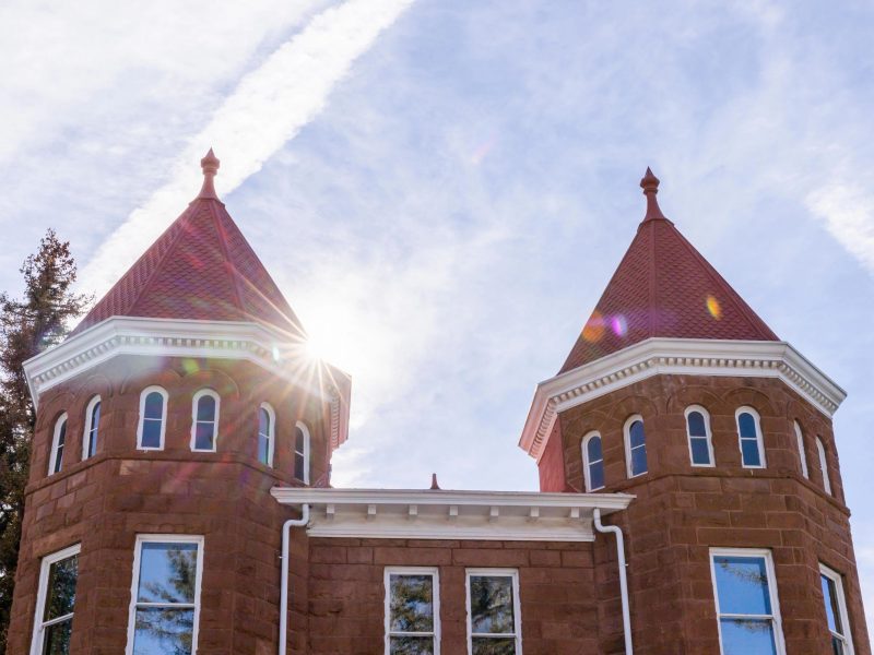 Old Main red brick building on NAU Flagstaff campus