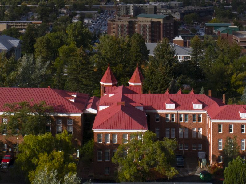 Aerial image of N A U Flagstaff Mountain campus.